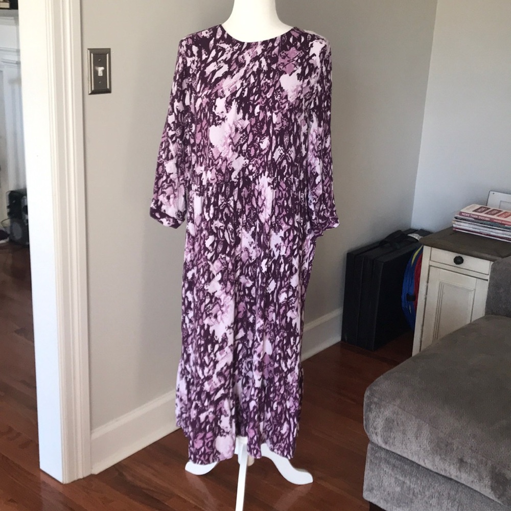Purple snakeskin print dress